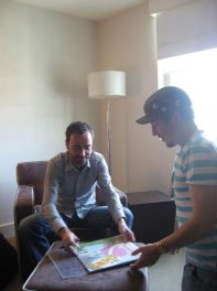 James Mercer signs my vinyl copy of Chutes Too Narrow. Classic album. This image was taken by Sean Roche.